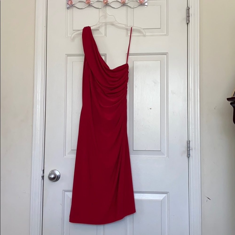 Ralph Lauren Red One Shoulder Dress